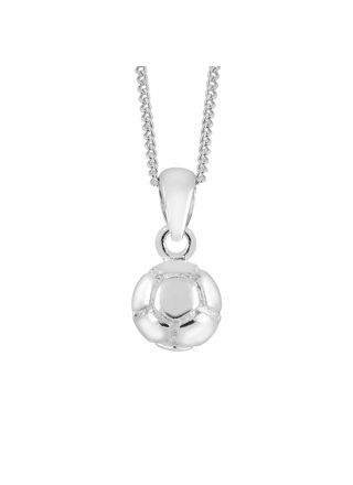 Lykken Symbols Silver Football Necklace 45 cm