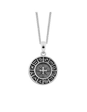 Lykka Symbols round zodiac necklace 45 cm