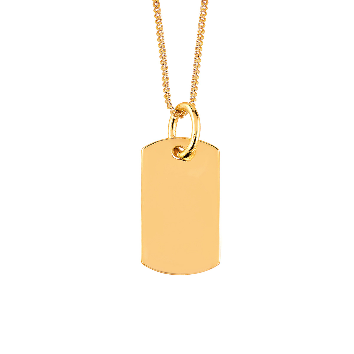 Lykka Casuals gold plated engravable dog tag necklace 45 cm