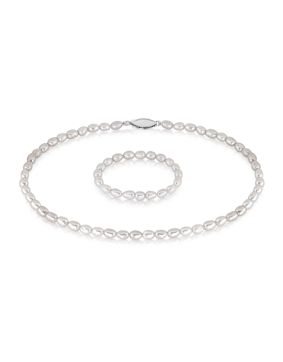 Lykken Pearls christening pearl necklace 30+10cm