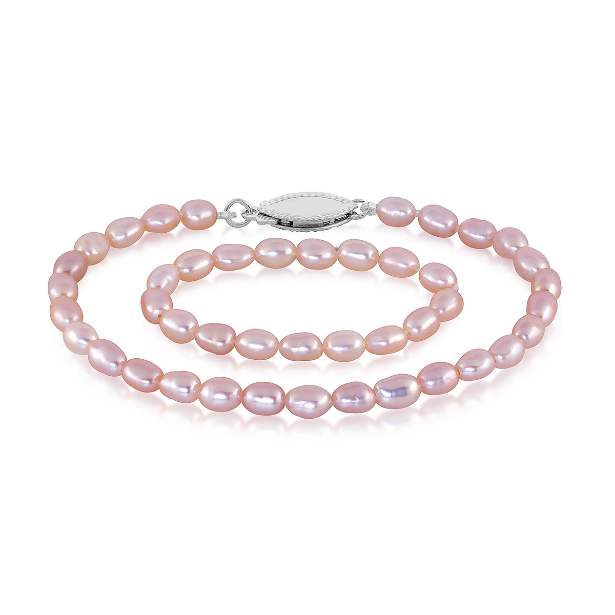 Lykken Pearls pink christening pearl bracelet 15+8cm
