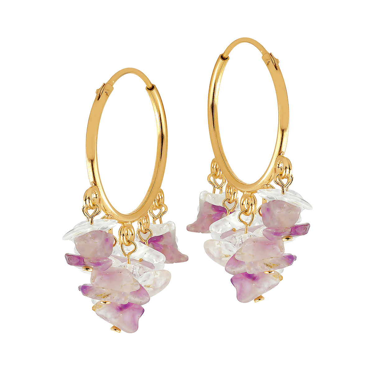 Lykken Casuals gold-plated amethyst hoop earrings