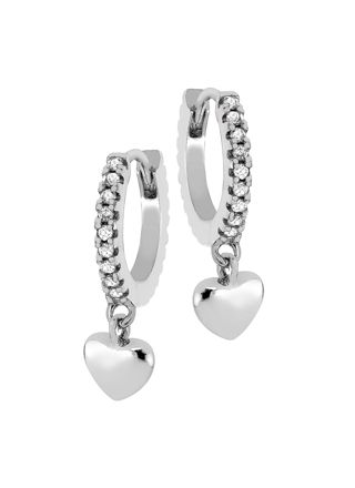 Lykken Hearts silver heart hoop earrings