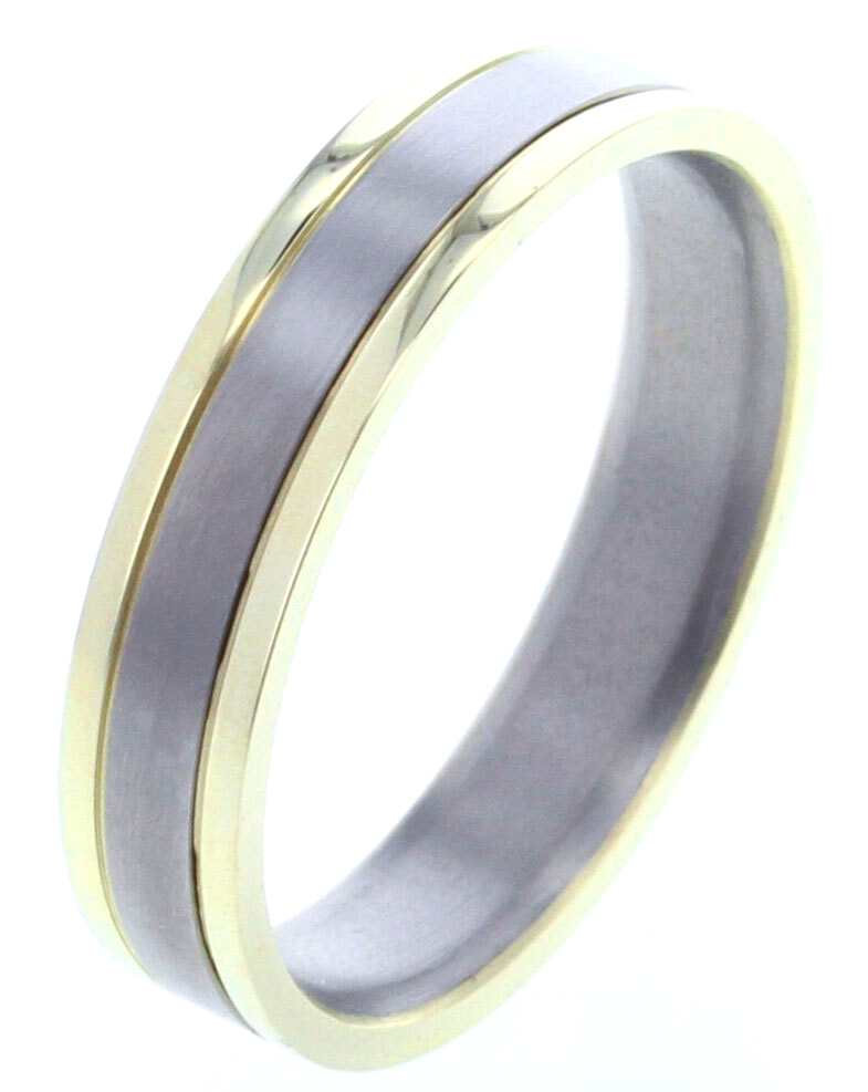 Lykka Strong plain two-toned titanium ring 5 mm