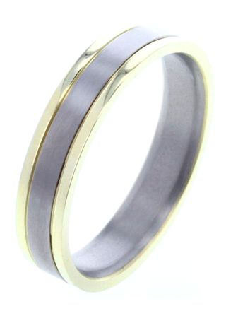 Lykka Strong plain two-toned titanium ring 5 mm