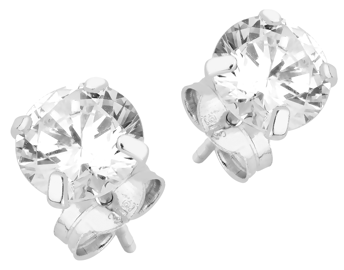 Lykka Casuals solitaire white gold 4-prong stud earrings 6 mm