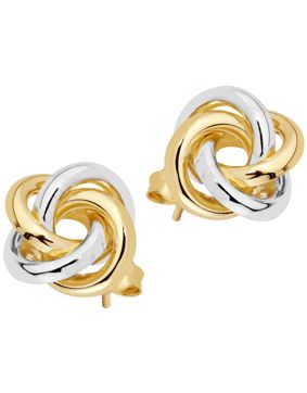 Lykken Symbols two-tone gold knot earrings