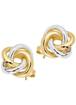 Lykka Symbols two-tone gold knot earrings
