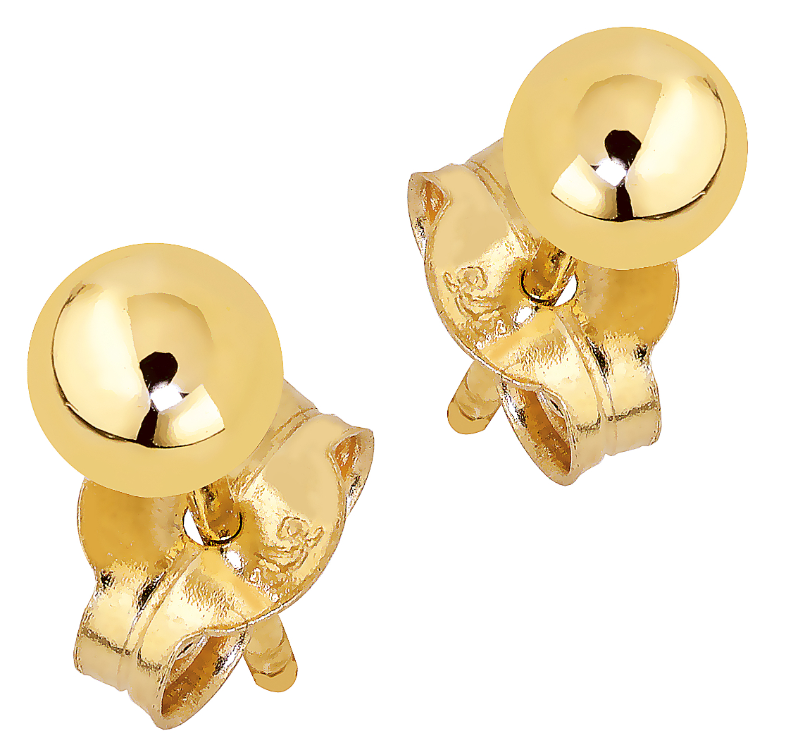 Lykka Casuals yellow gold ball earrings 4 mm