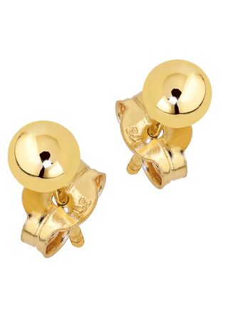 Lykka Casuals yellow gold ball earrings 4 mm
