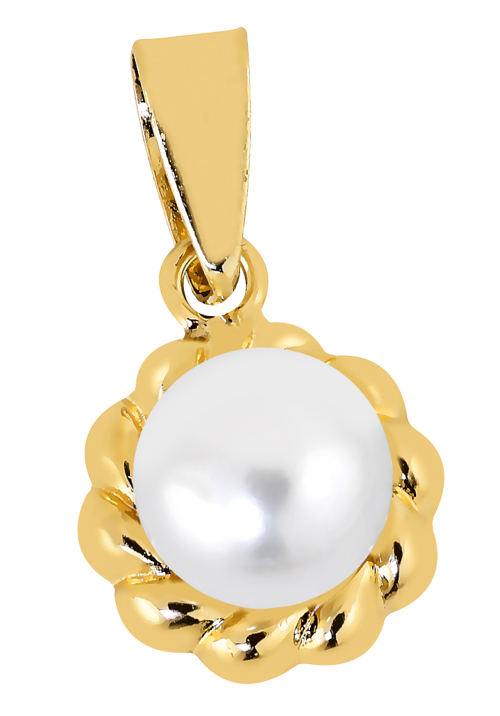 Lykka Pearls pearl knot pendant in yellow gold