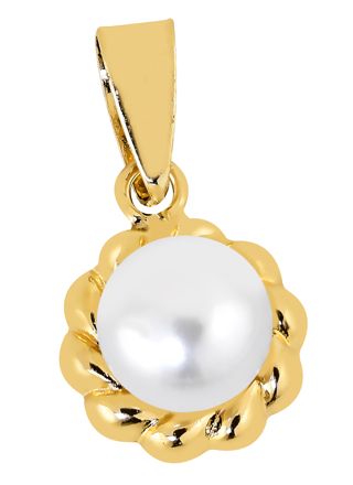 Lykka Pearls pearl knot pendant in yellow gold