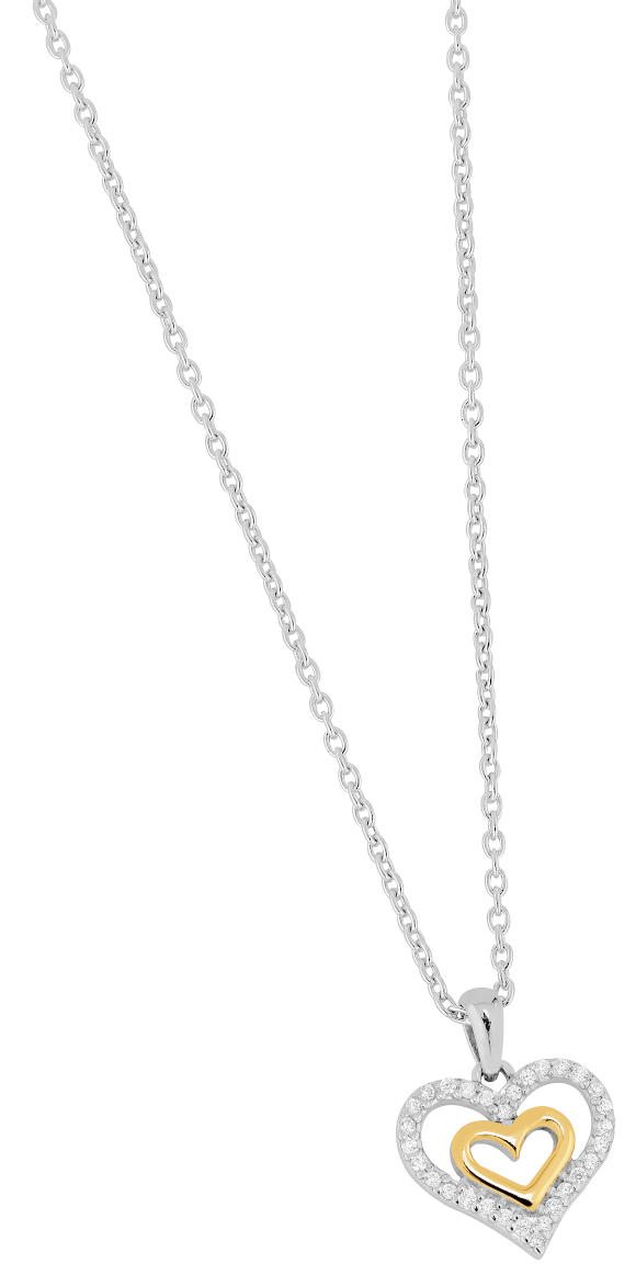 Lykka Hearts two-tone silver necklace 