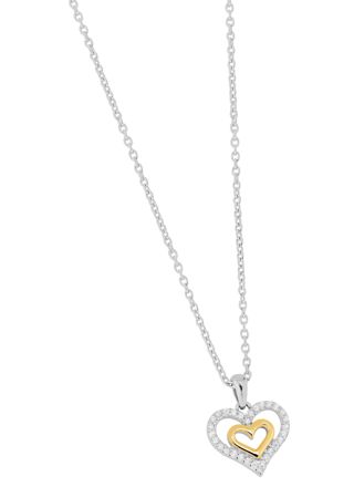 Lykka Hearts two-tone silver necklace