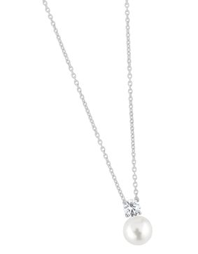 Lykka Pearls pearl silver necklace with zirconia