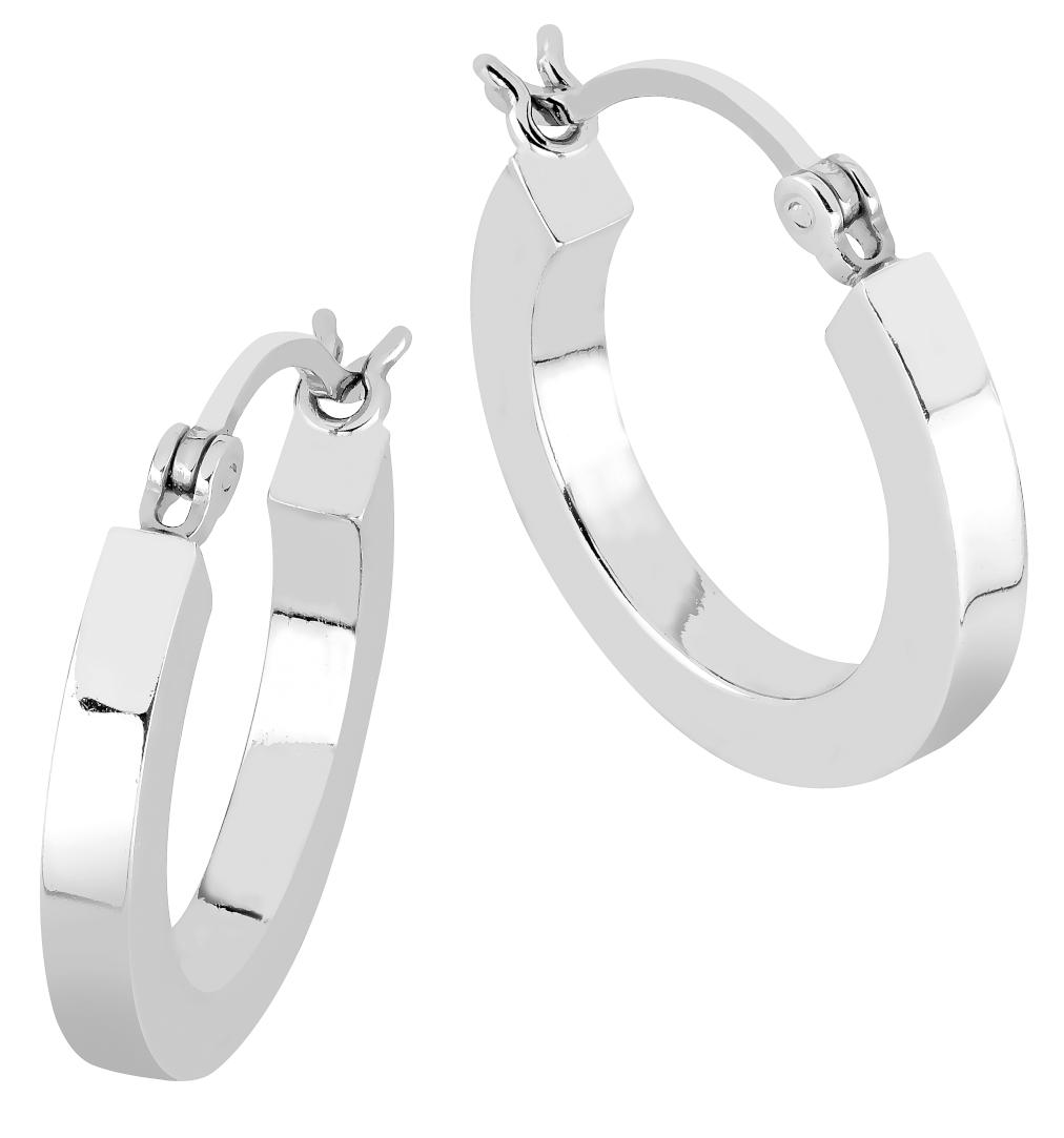 Lykka Casuals smooth silver hoop earrings 2 x 30 mm