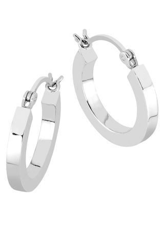 Lykka Casuals smooth silver hoop earrings 2 x 30 mm