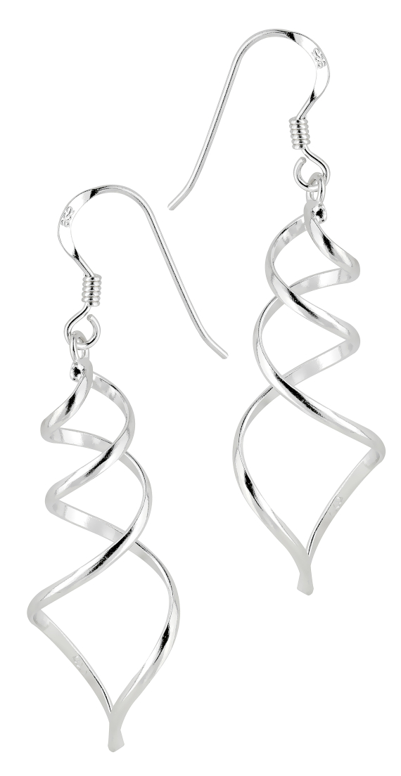 Lykka Casuals twisted drop silver hook earrings