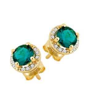 Lykken Casuals halo-silver earrings green