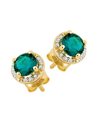 Lykka Casuals halo-silver earrings green