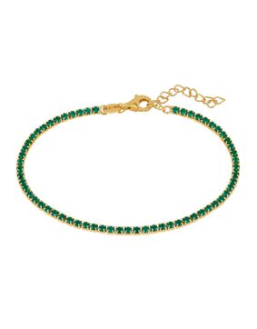 Lykka Casuals tennis silver bracelet green