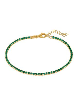 Lykka Casuals tennis silver bracelet green