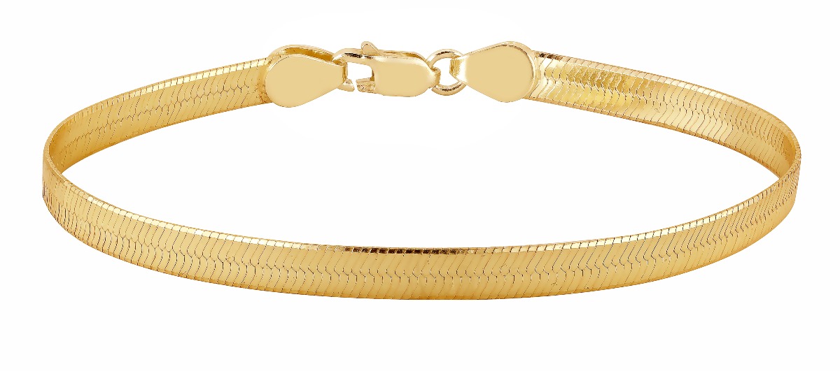 Lykka Basics silver gold plated herringbone chain bracelet 5,10 mm