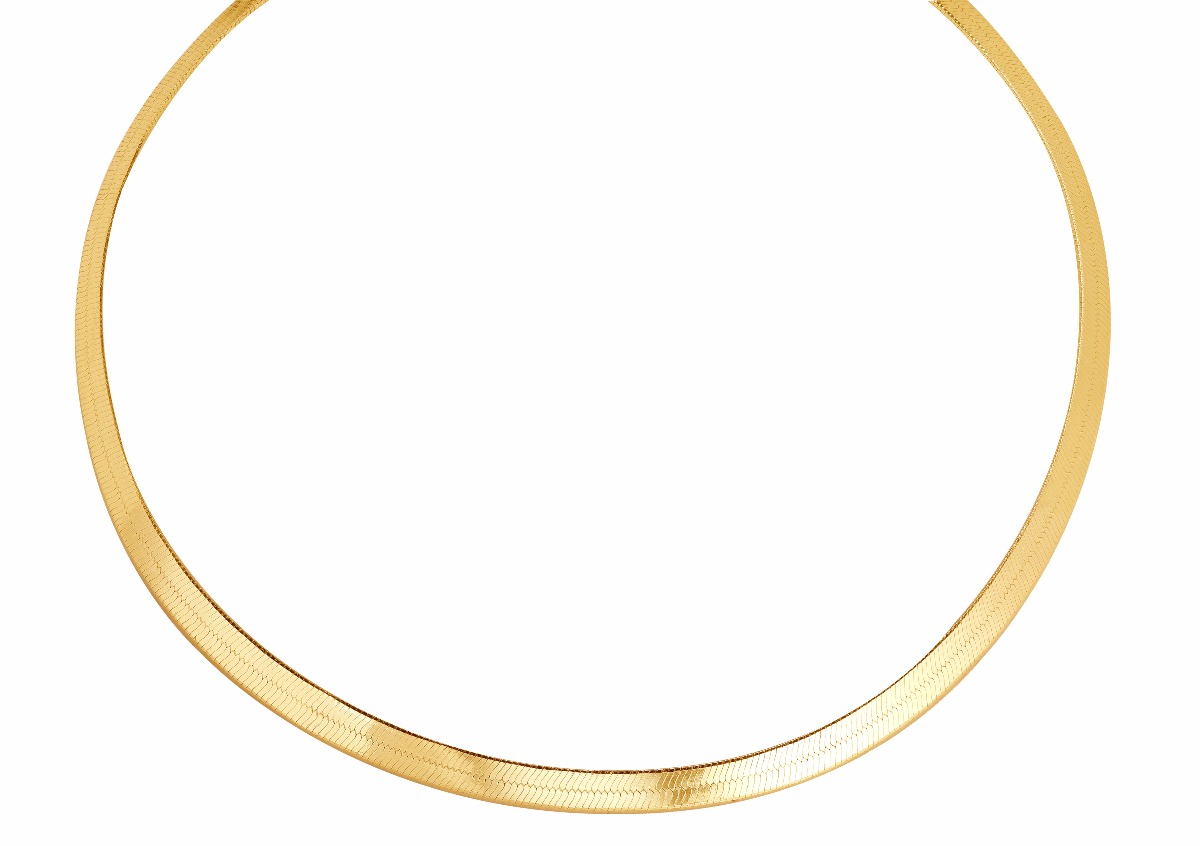 Lykka Basics silver gold plated herringbone chain necklace 5,10 mm