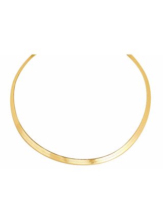 Lykka Basics silver gold plated herringbone chain necklace 5,10 mm