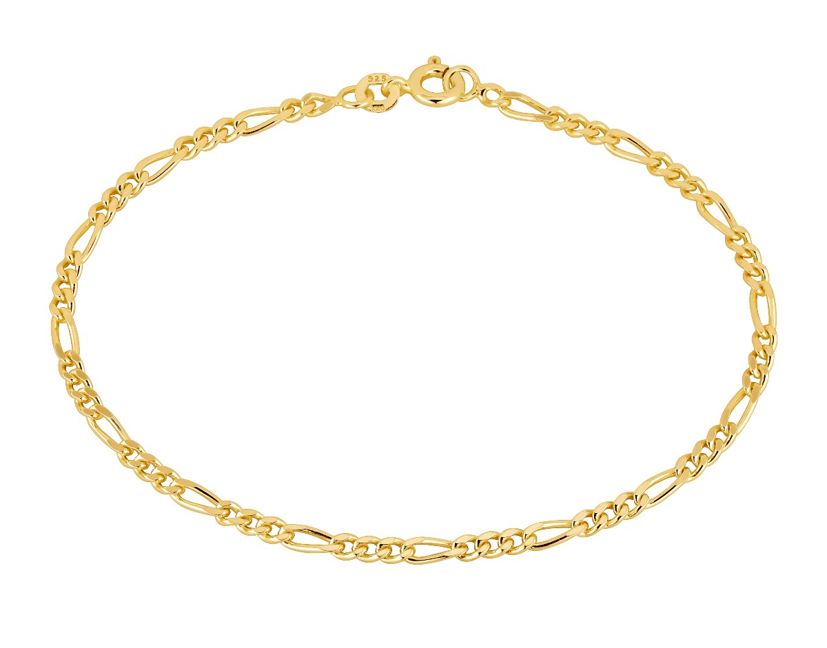 Lykka Basics silver gold plated figaro chain bracelet 2,8 mm 18 cm