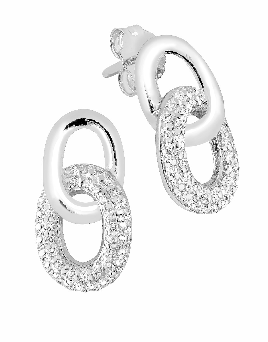 Lykka Casuals oval pave earrings