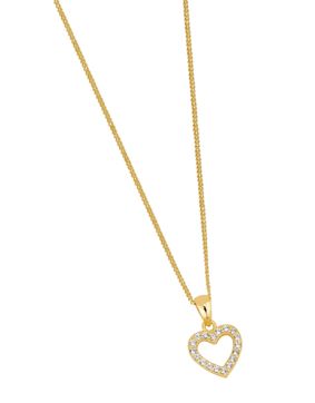Lykka Hearts gold plated pave heart necklace