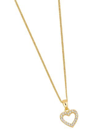 Lykka Hearts gold plated pave heart necklace