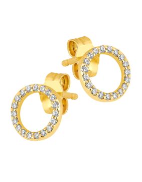 Lykken Casuals pave round earrings