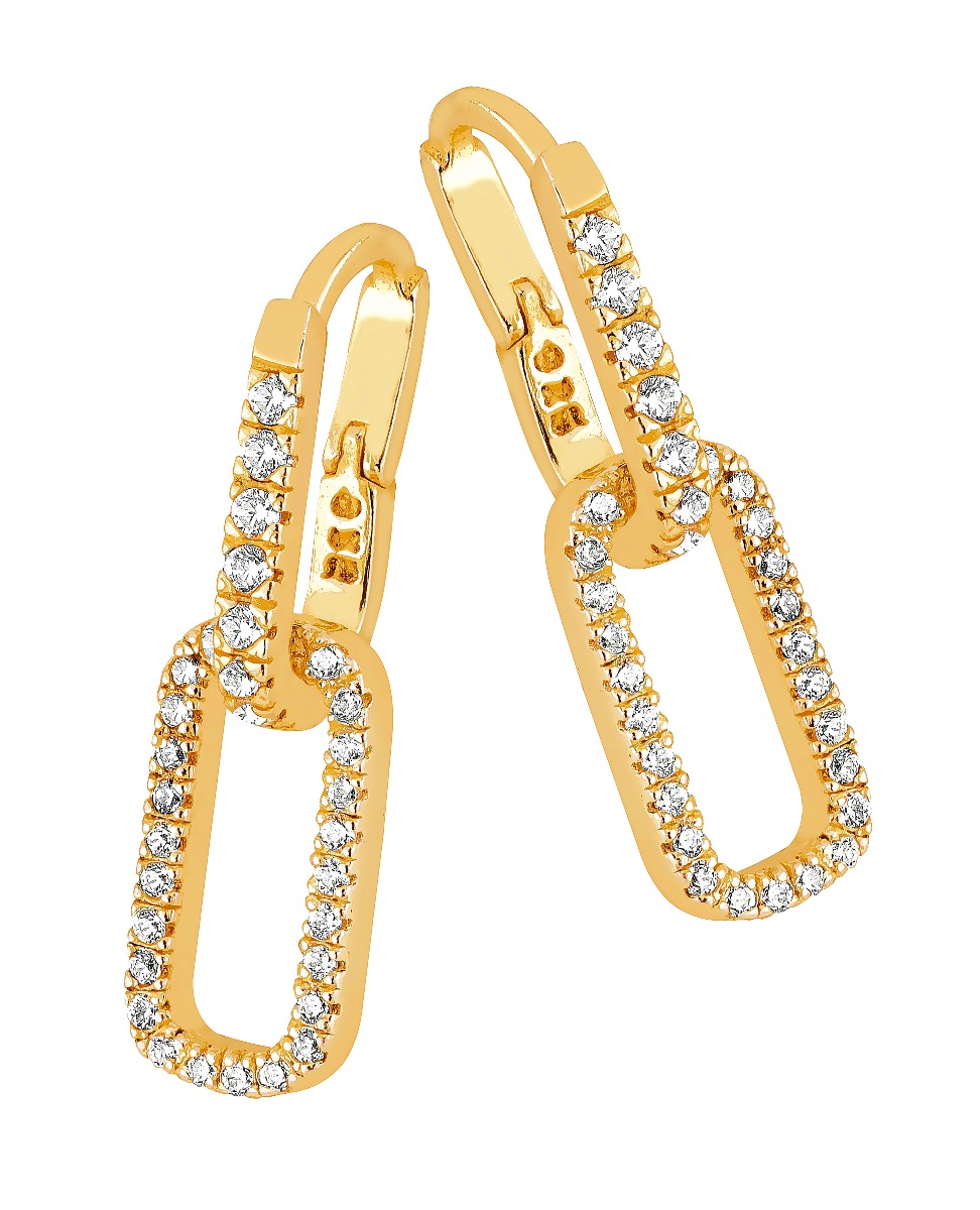 Lykka Casuals gold plated carabiner oval earrings