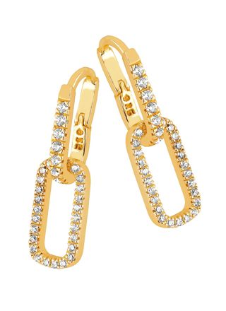 Lykka Casuals gold plated carabiner oval earrings