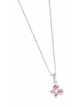 Lykken Symbols pink butterfly necklace silver