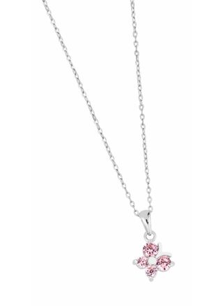 Lykka Symbols pink butterfly necklace silver