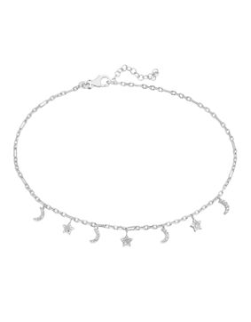 Lykken Symbols moon and stars anklet silver