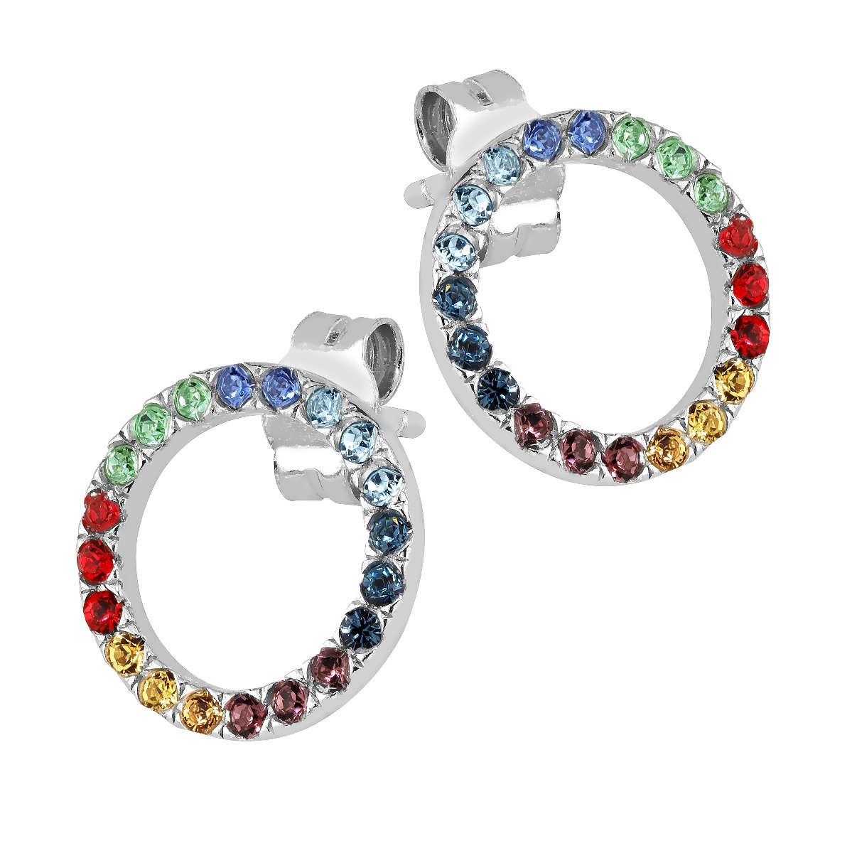 Lykka Casuals rainbow silver earrings