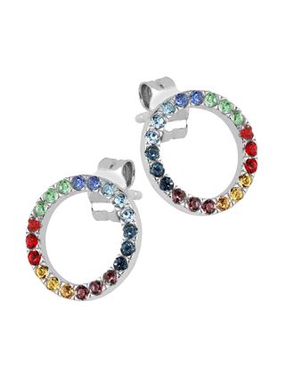 Lykka Casuals rainbow silver earrings