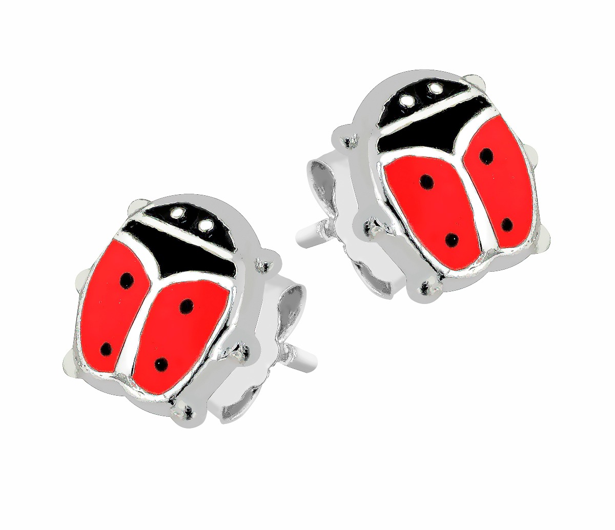 Lykka Symbols Ladybug earrings silver