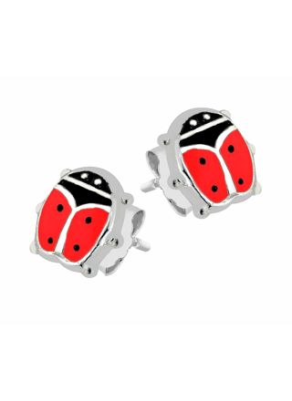 Lykka Symbols Ladybug earrings silver
