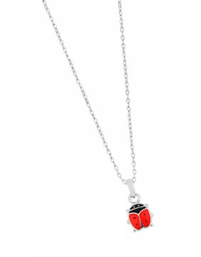 Lykka Symbols Ladybug necklace silver