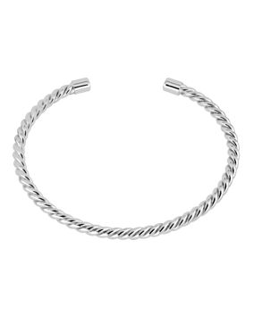 Twisted silver bangle bracelet