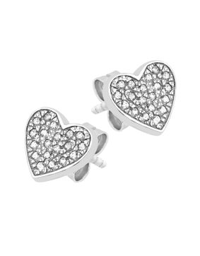 Lykka Hearts pave heart earrings