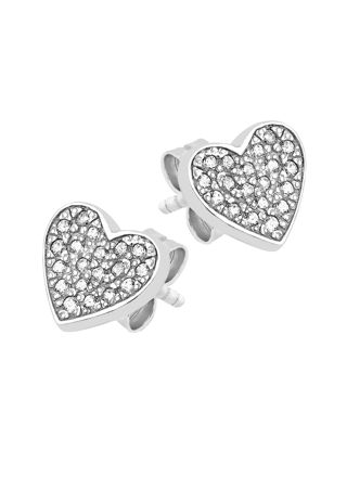 Lykka Hearts pave heart earrings