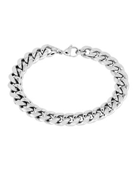 Lykken Strong cuban bracelet 10 mm silver color
