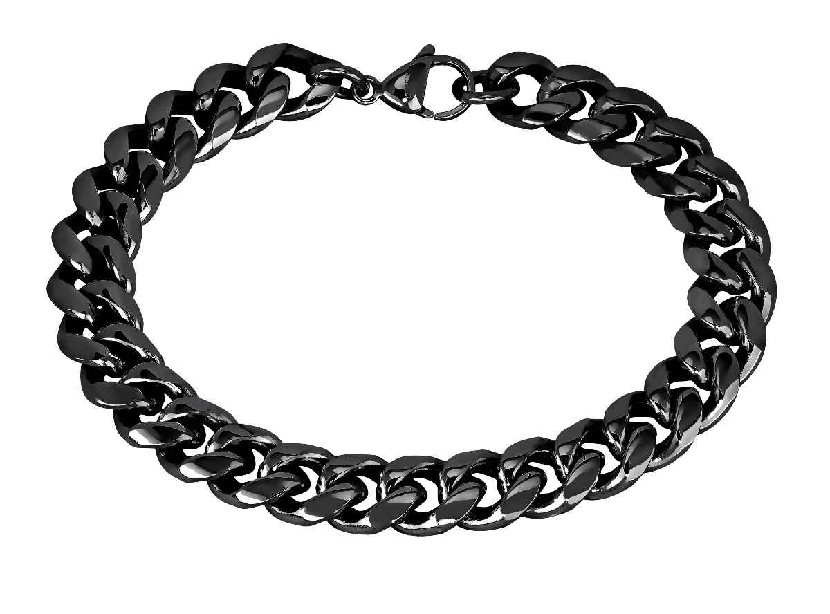 Lykka Strong cuban bracelet 8 mm black BR2828-19-8BLACK