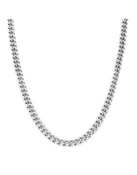 Lykken Strong cuban necklace 8 mm silver colored